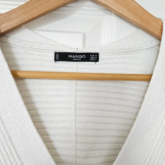 Mango Basics Rib Knit V Neck Sweater - Picture 3 of 4